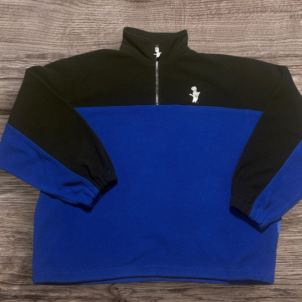Vintage Pillsbury Doughboy 1/4 Zip Fleece Pullover Mens XL See Measurements BIG